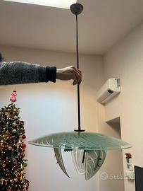 Lampadario verde acqua in vetro