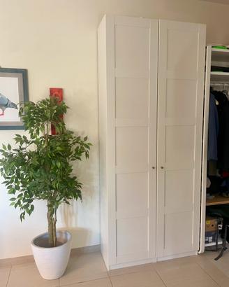 Armadio bianco 240 x 100 x 38 cm con scaffali