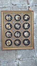 Arazzo Birmano Kalaga Zodiaco con Cornice