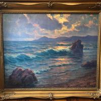 Dipinto tramonto sul mare