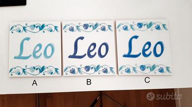 Targa con nome su piastrella 20x20