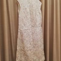 Vestito vintage bianco con ricami argentati