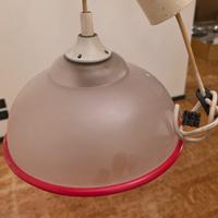 LAMPADARIO VETRO BORDO ROSSO