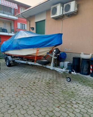 barca open 5,50 con carrello stradale