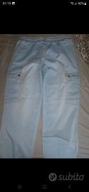 Pantaloni tuta jeans cargo donna M/L nuovo 