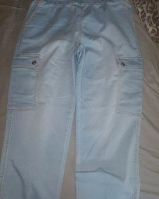 Pantaloni tuta jeans cargo donna M/L nuovo 