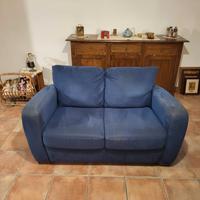 Divano 2 posti in tessuto blu - Divani & Divani by