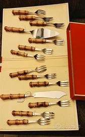 Set dessert Vintage Anni 60 vero bambù 