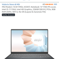 LAP TOP MSI MODERN 14 B11MOL-433XIT NOTEBOOK 14"