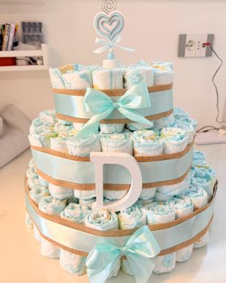 Torta pannolini fatta a mano