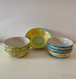 Set insalatiera e 6 ciotole medie in ceramica