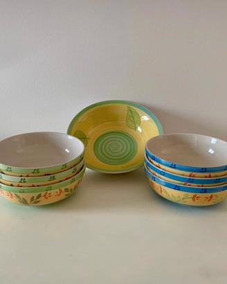 Set insalatiera e 6 ciotole medie in ceramica