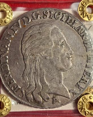 Moneta piastra 120 grana 1798, Ferdinando IV,  R4!