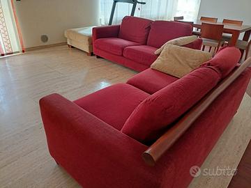 Coppia divani Berloni tessuto rosso