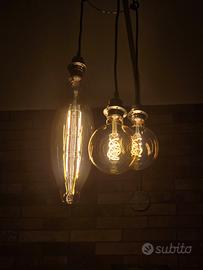 3 Vintage Edison Lampadine Vetro Ambrato Retro