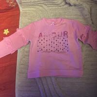 felpa bambina rosa amour cuoricini