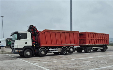 Scania 4 assi trasporto rottami con rimorchio