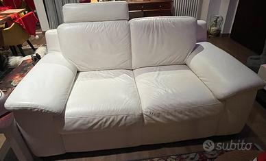 Divano 2 posti vera pelle bianco