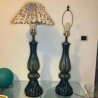 Lampade da terra vintage in vetro verde