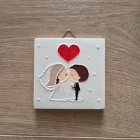 Quadretto in ceramica Emozioni Matrimonio Sposi