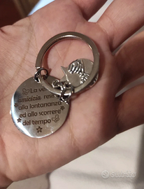 portachiavi amicizia friendship argentato