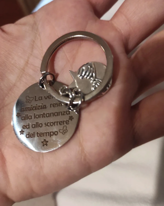 portachiavi amicizia friendship argentato