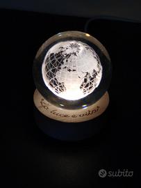 Luce LED notturna da comodino mappamondo 3D