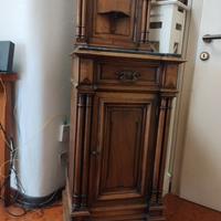 Comodino stile impero noce/marmo