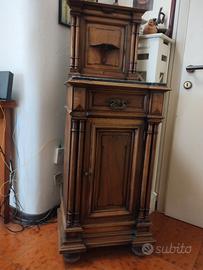 Comodino stile impero noce/marmo