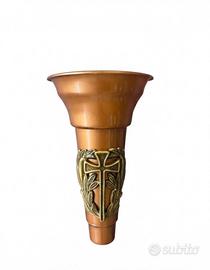 Portavaso bronzo e interno im plastica cimitero