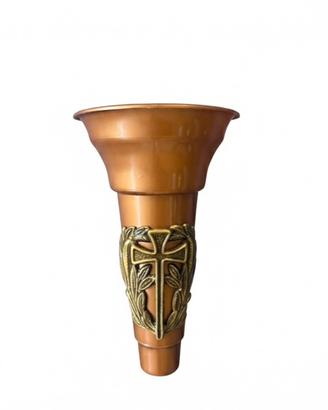 Portavaso bronzo e interno im plastica cimitero