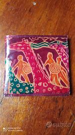 Portafoglio in pelle con stampa giraffa dipinta, p