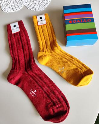 Set calze Gallo Luxury Lana Trecce lui/lei NUOVE