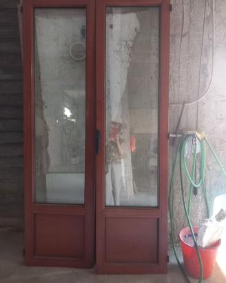 2 infissi usati, Portafinestre marrone vetrocamera