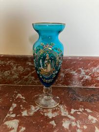 Calice Vetro Blu Murano Dama Veneziana Anni 60
