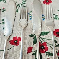 posate vintage da pesce silver plated
