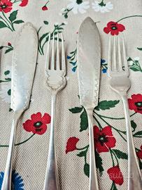 posate vintage da pesce silver plated