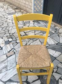 Sedia modello paesana vari colori in paglia.