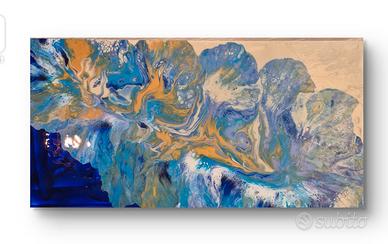 Quadro astratto 30x60cm Fluid Art n. 30
