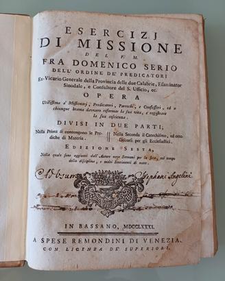 Libro antico del 1781