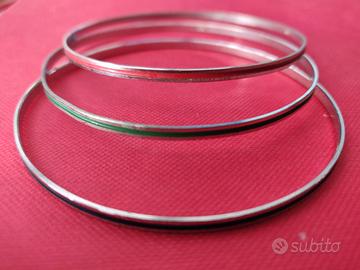 3 bracciali in argento rigidi