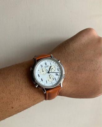 Orologio Citizen Chronograph Vintage Pelle Marrone