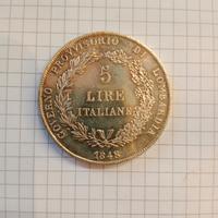 5 lire 1848 