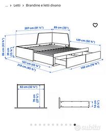Letto divano  estraibile ikea Flekke