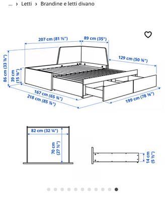 Letto divano  estraibile ikea Flekke