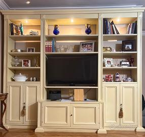 Libreria multistrato laccato avorio