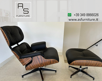 Poltrona lounge chair replica Eames pelle SUPERIOR