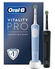 Spazzolini Elettrici Vitality Pro, Blu e Nero, 2 T