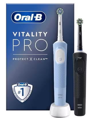 Spazzolini Elettrici Vitality Pro, Blu e Nero, 2 T