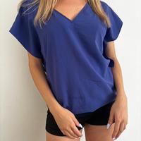 T-shirt Donna Zara Blu XS Vintage